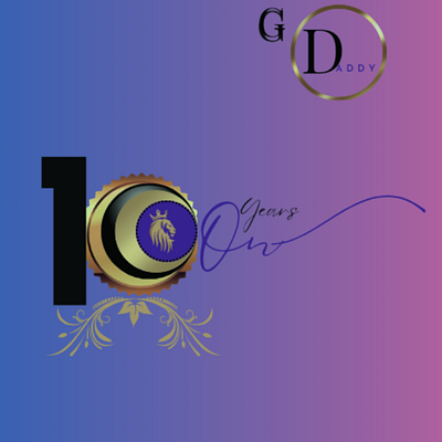 10 Years Anniversary online Happy birthday (Go Daddy) logo design