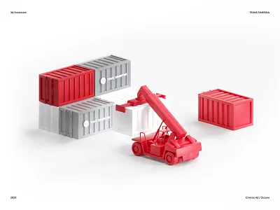 3d illustration Trans Sinergia 3d clean commerce design