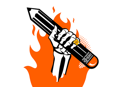 FIRE IT UP! FIRE IT UP! art dark design fire gold graphic graphic design hand identity illustration illustrator motion graphics pencil ring simple skull vector