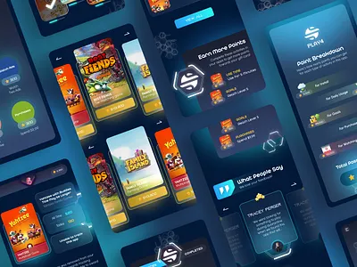 Play 4 Mobile Gaming Platform creative dark ui game gamers gaming modern rewards