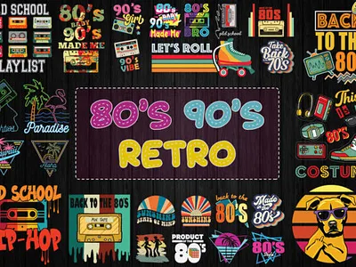 Retro 80s 90s Tshirt Design design graphic design illustration typography vector