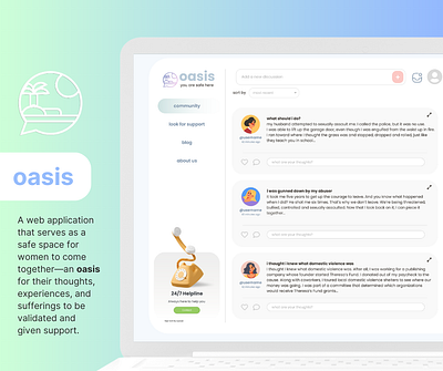 oasis app design forum health illustration mental mobile ui