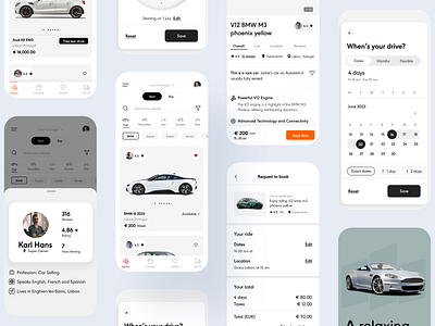 Car Renting Application android app app design auto automotive bmw car carrenting design ios app design mobie app design motive nissan rent rentcar scooter toyota ui