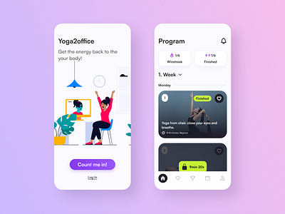 Yoga App Concept concept desig illustration mobile ui ux yoga