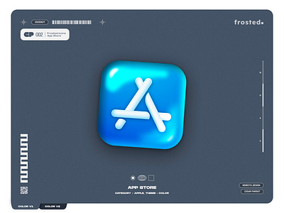 Frosted. Icons - 002 - Apple App Store 2d 3d effect apple icon blown glass branding designed with figma frosted glass glassmorphism gradient graphic design icon icon app iconconcept icondesign nemezyx neon neumorphism poster transparent glass