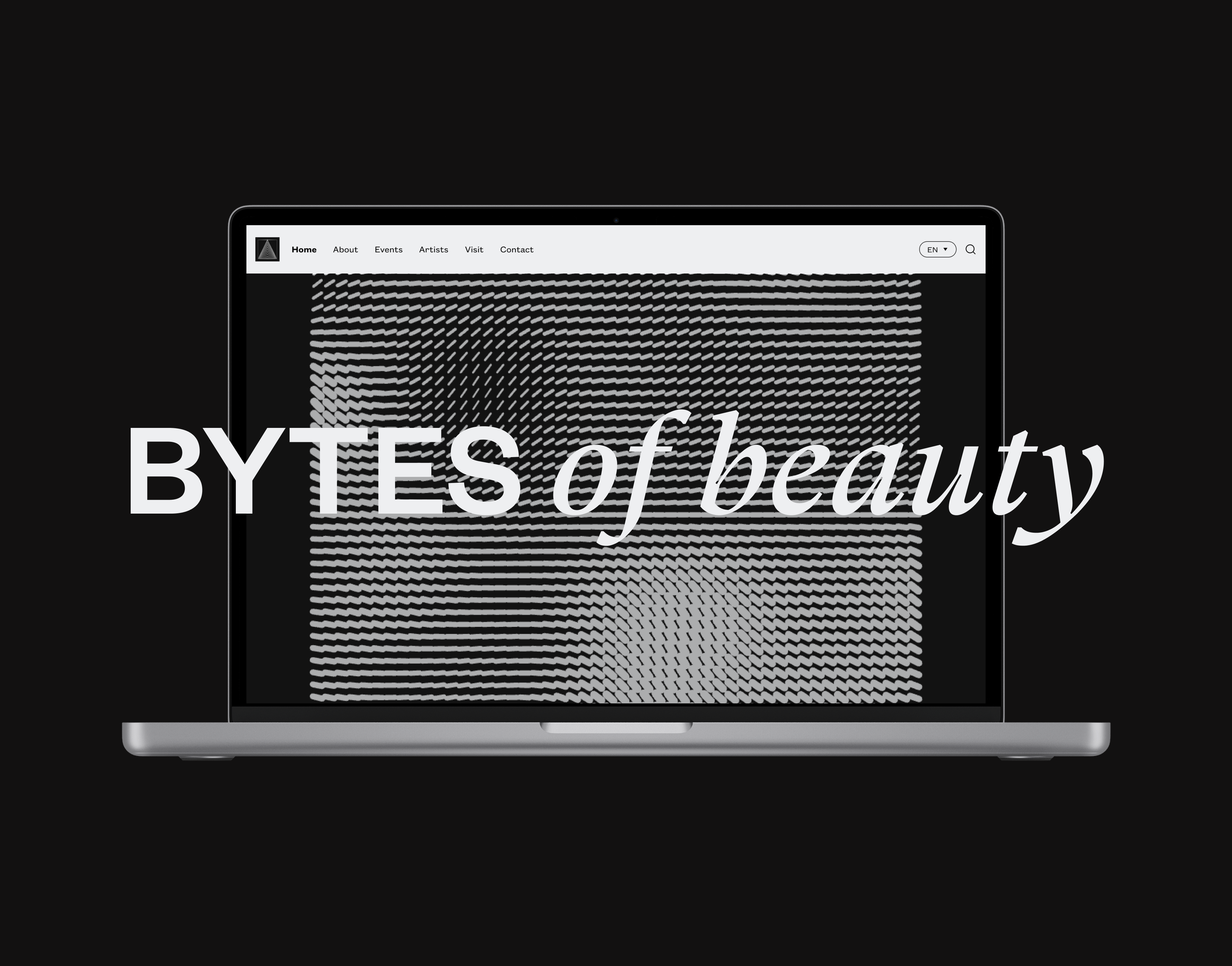 Bytes of Beauty: Art Exhibition Landing Page ai animation art brutalism brutalist code creative code creative coding exhibition generative code graphic design home page interactions landing page museum ui ui design ux web design