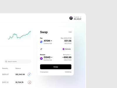 Web3 portfolio: DEX Aggregation blockchain crypto dashboard design dex finance interface portfolio product product design swap tokens ui ux visual design web web3