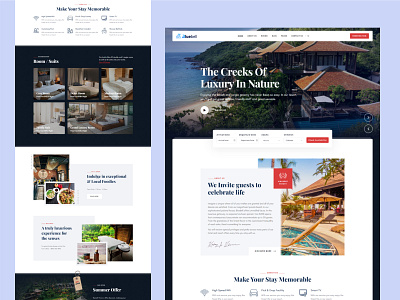 Bluebell - Hotel & Resort Web Design Theme accommodation bed breakfast booking business cottage design holiday hospitality hotel logo luxury picnic resort rooms tour travel ui ux vacation website