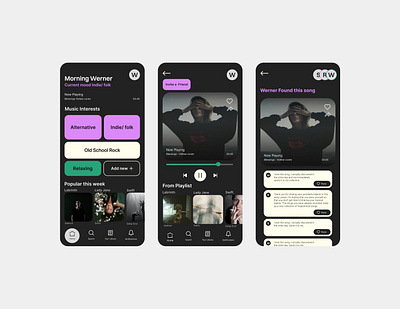 UI Screen Designs for an Music share APP app design ui uiux