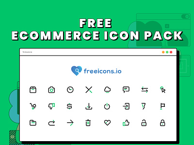 FREE ECOMMERCE ICON PACK branding design free icons icon illustration logo ui vector vector logo web