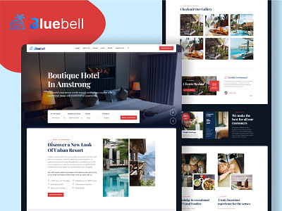 Bluebell - Hotel & Resort Web Design Theme accommodation bed breakfast booking business clean cottage creative design holiday hospitality hotel logo luxury picnic resort rooms tour travel ui ux