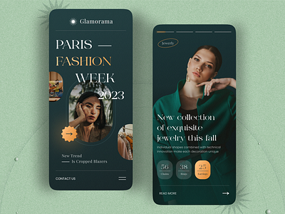 Glamorama - Fashion Mobile App app beauty chains clothes colors design ecommerece fashion figma jewerly logo mobile app online store product rings shop style ui ux vector