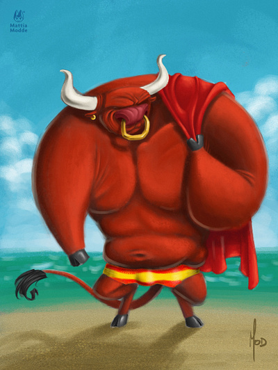 El Toro animal art bull characterdesign digitalpainting funny illustration