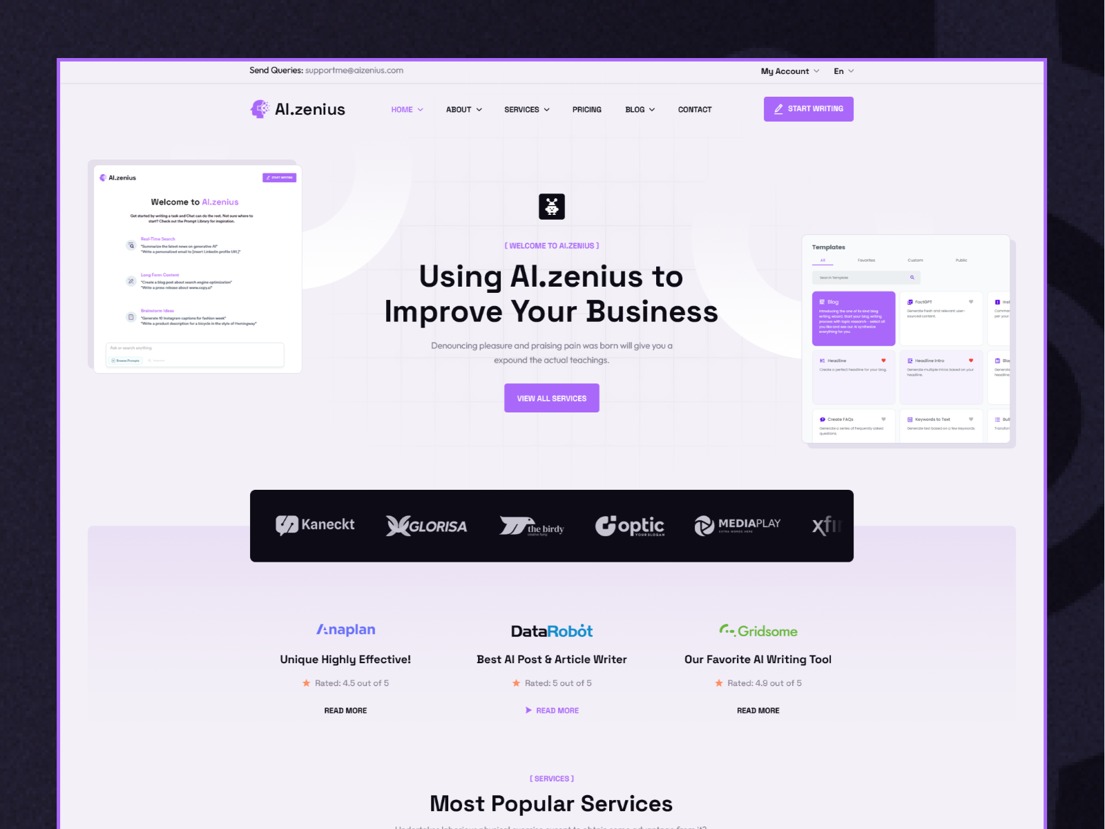 AI.zenius - AI Content Writer & Robotics Web Design by Muhibbur Rashid ...