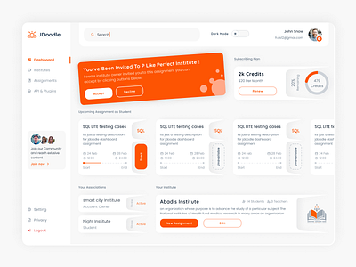 JDoodle Dashboard Design branding concept dashboard design orange redesign ui ux web website