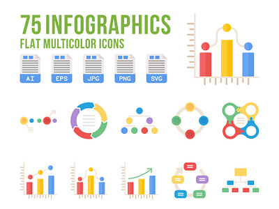 Infographic Flat Icons chat data design graph icon illustration infographic infpgraphics statistics vector visualization