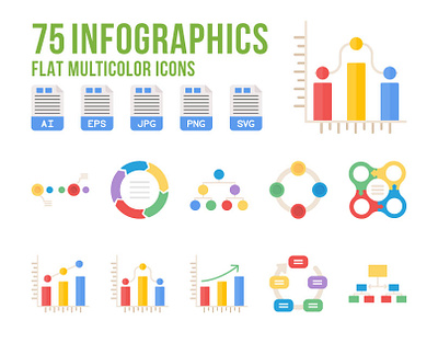 Infographic Flat Icons chat data design graph icon illustration infographic infpgraphics statistics vector visualization