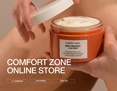 COMFORT ZONE ONLINE STORE cosmetics design e commerce online store design ui uiux ux