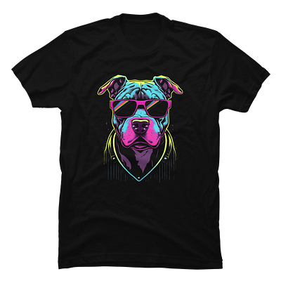 Retro Pitbull | Shirt Design illustration