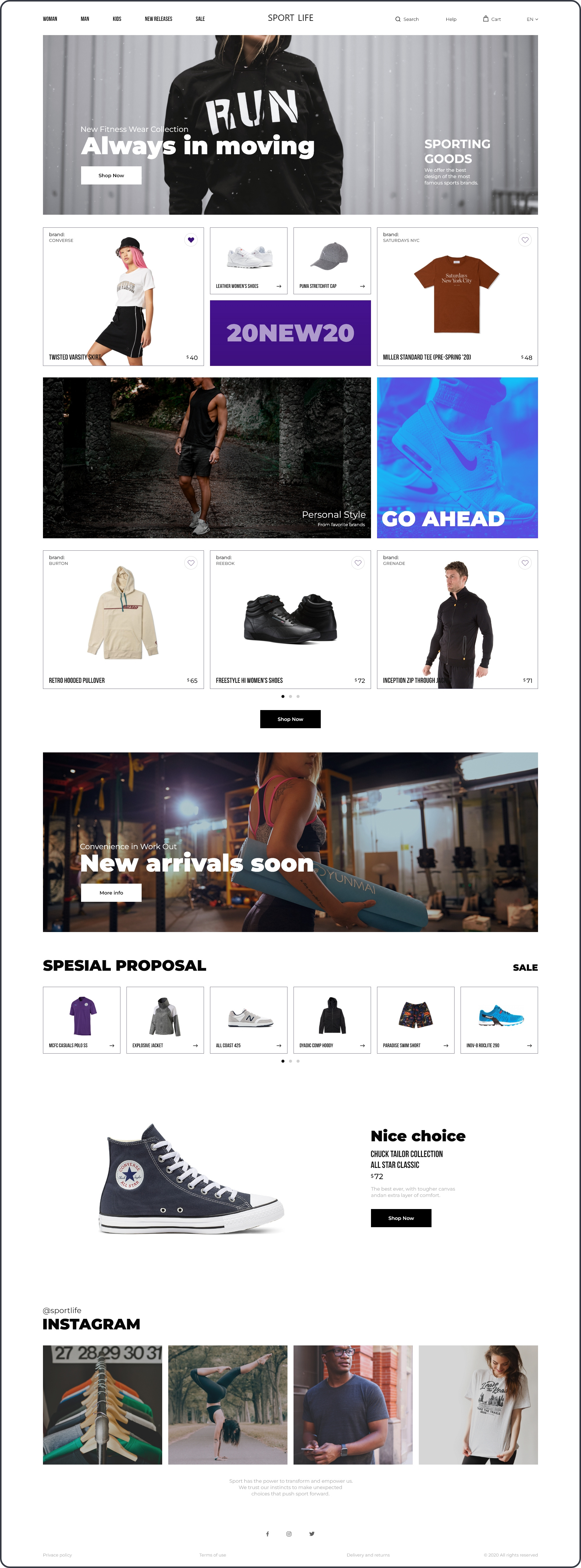Sport Life — sportswear online store by Serhio Design on Dribbble