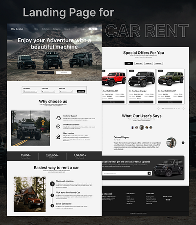 Landing page for Car Rent Web.. app behance branding car carrentweb design figma graphic design landingpage mobileapp project singlepage ui ui ux uidesign userinterface webdesign webdevolap website websitedesign