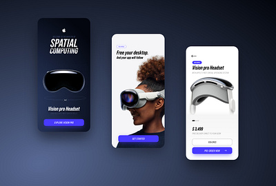 Apple Vision Pro Mobile UI/UX 2023 apple ar augmented branding design figma fresh headset mixed pro reality uiux vector vision vr