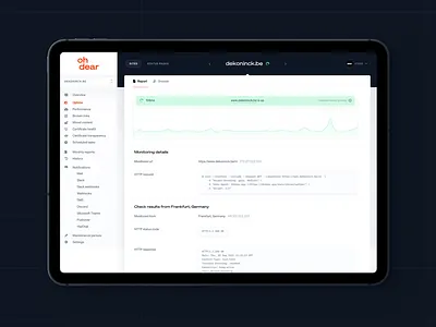 OhDear.app - Website Monitoring Tool agency belgium blue branding clean design graph interface ipad mobile mockup ohdear product design producthunt saas ui ux white