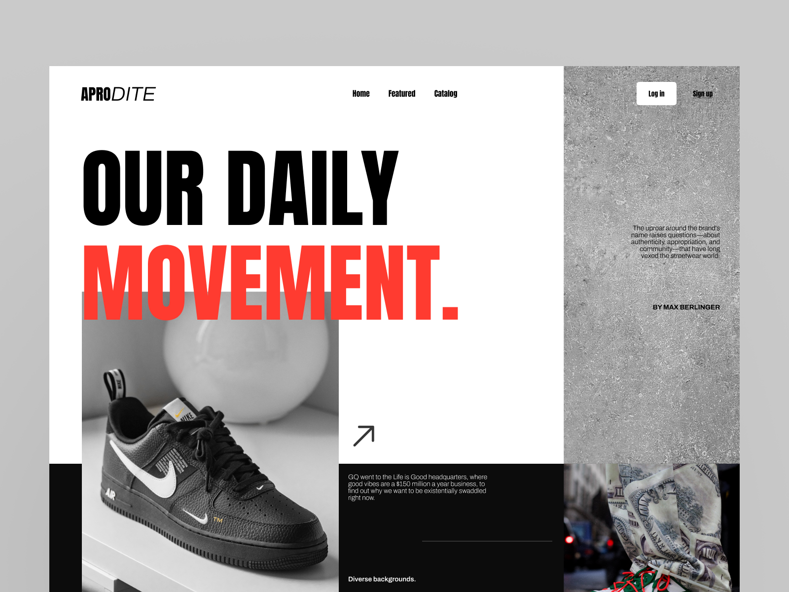 Street footwear sneaker streetwear ui design uidaily uidesign uiux