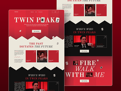 Twin Peaks website concept design landing page ui web website