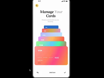Finance Management UI Interaction animation app app design bank cards design finance motion graphics ui uiux ux visa