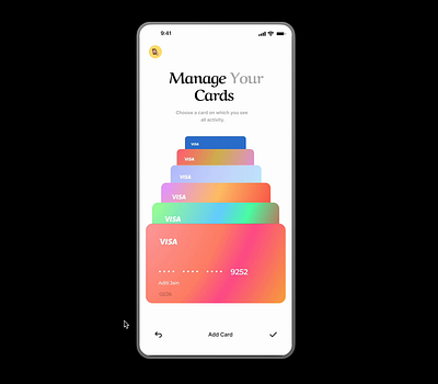 Finance Management UI Interaction animation app app design bank cards design finance motion graphics ui uiux ux visa