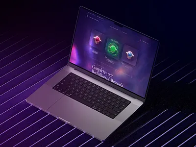 NFT Portal for an international festival agency belgium crypto design homepage illustration macbook mockup nft purple tomorrowland ui ux web3 website