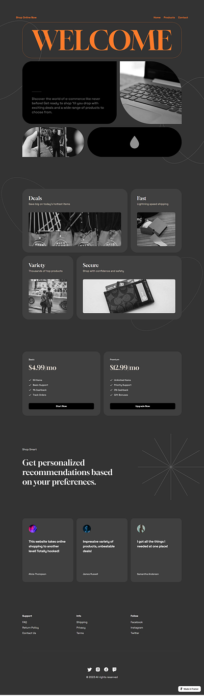 Shop Online | Landing Page 3d animation branding graphic design logo motion graphics ui