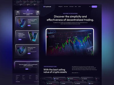 Crypto Trading Landing Page bitcoin blockchain cryptocurrency cryptotrading design dribbble financialfreedom fintech investment landing page landing page design ui uiux ux web design website design