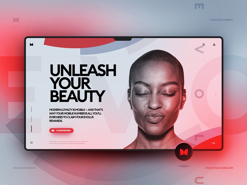 Rewards Programs - Marketing Website app beauty campaign cosmetics design header health interface marketing website parallax planning product launch promotion saas saas product skin care toxin ui ux web design