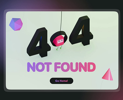 404 _ cute cube 3d 404 404 page animation character illustration motion graphics