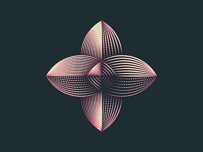 Geometric Flower brand branding color copper dizzyline flower futuristic high end lines logo luxury pattern retro future vintage