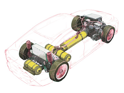 Toyota Mirari Green Hydrogen drawing green hydrogen hydrogen hydrogencar illustration science scientific illustration scientificillustration sustainability sustainable energy technology toyota toyotamirai