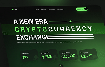 Crypto landing page concept 3d binance bitcoin concept crypto cryptocurrency design ephirium graphic design green landing page illustration landing landing page conept motion graphics page ui vector visual