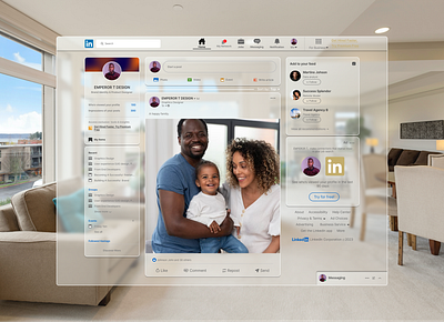 Spatial view of LinkedIn desktop site. ui