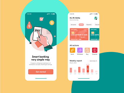 Banking App UI Design. android app appdesign appui banking design digital experience figma finance iosdeveloper iphone mobile mobileapp payment product productdesign ui uidesign uxdesign