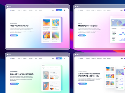 Product Landing Pages — Interact App creative design gradients graphic design home page landing landing page social media ui ui design ux web web design website