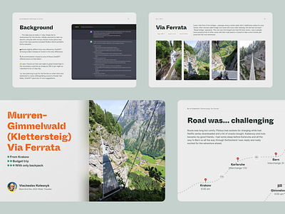 Travel Experience Presentation with ChatGPT ai chatgpt fonts graphic design hiking mockup murren pitch deck presenation road route switzerland travel travelling ui via ferrata