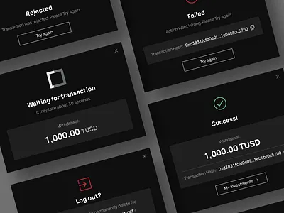 Archblock Application - Modals UX archblock blockchain cryptocurrency design modals uiux ux ux design uxelement