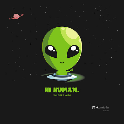 HI HUMAN alien branding design extraterrestrial galaxy graphic design illustration logo planets stars ufo universe vector