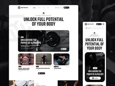 ABOVE YOUR LIMITS - website design black clean dark design fit fitness graphic design ui ux white