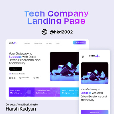 Landing Page - Tech Company branding landing page lesson plan software company landing page software company website typography ui