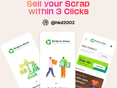 Digital Scrap Selling Platform branding mobile app online scrap selling app product designing scrap selling platform ui