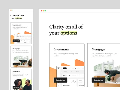 Marketing Website - Product Cards Section cards clean concept design fintech grid homepage investment layout marketing minimal ui web design website
