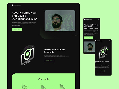 Design for Shield Research website black browse browser fingerprinting cybersecurity dark mode digital digital identity research illustration minimal network security privacy proxy research secure security security web social security trand colors
